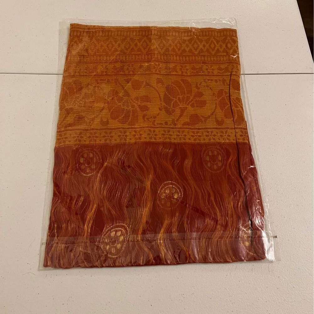 Womens red And Gold Scarf New